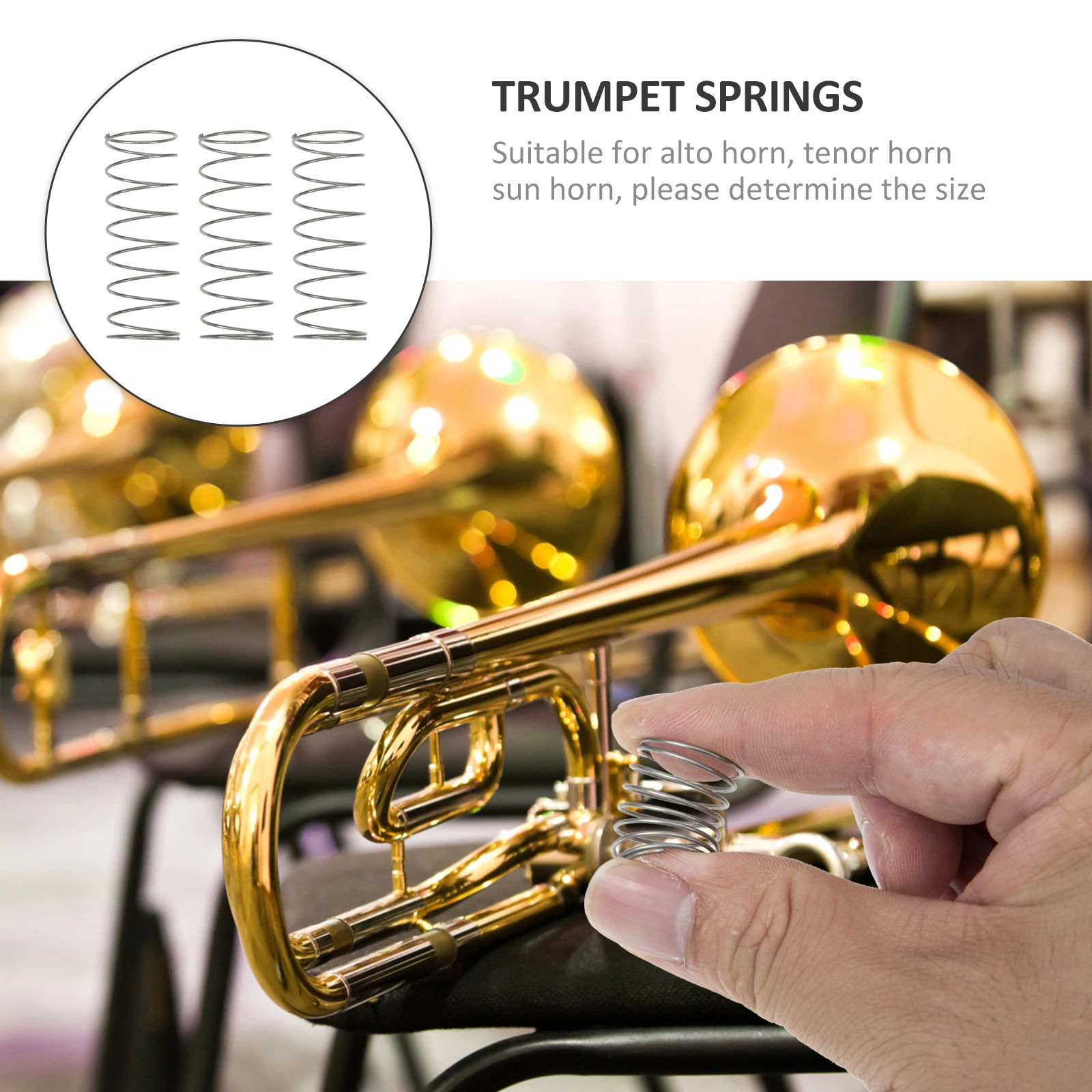 

3 Pcs Copper Pipe On Bass Spring Trumpet Stainless Steel Button Parts Accessories