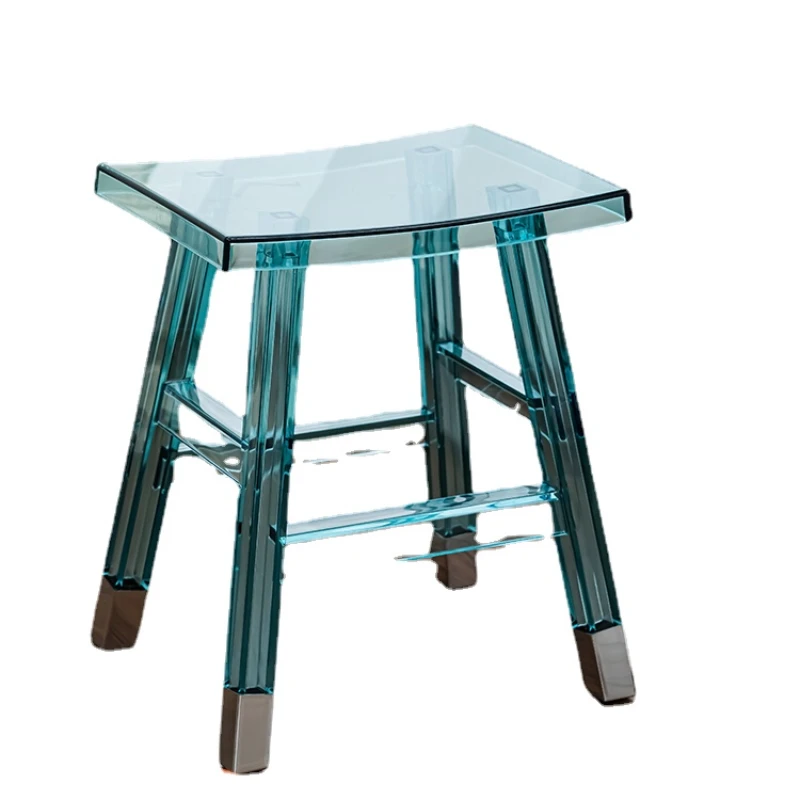 

PQF Simple Transparent Plastic Low Stool Doorway Shoe Wearing Stool Balcony Living Room Leisure Stool