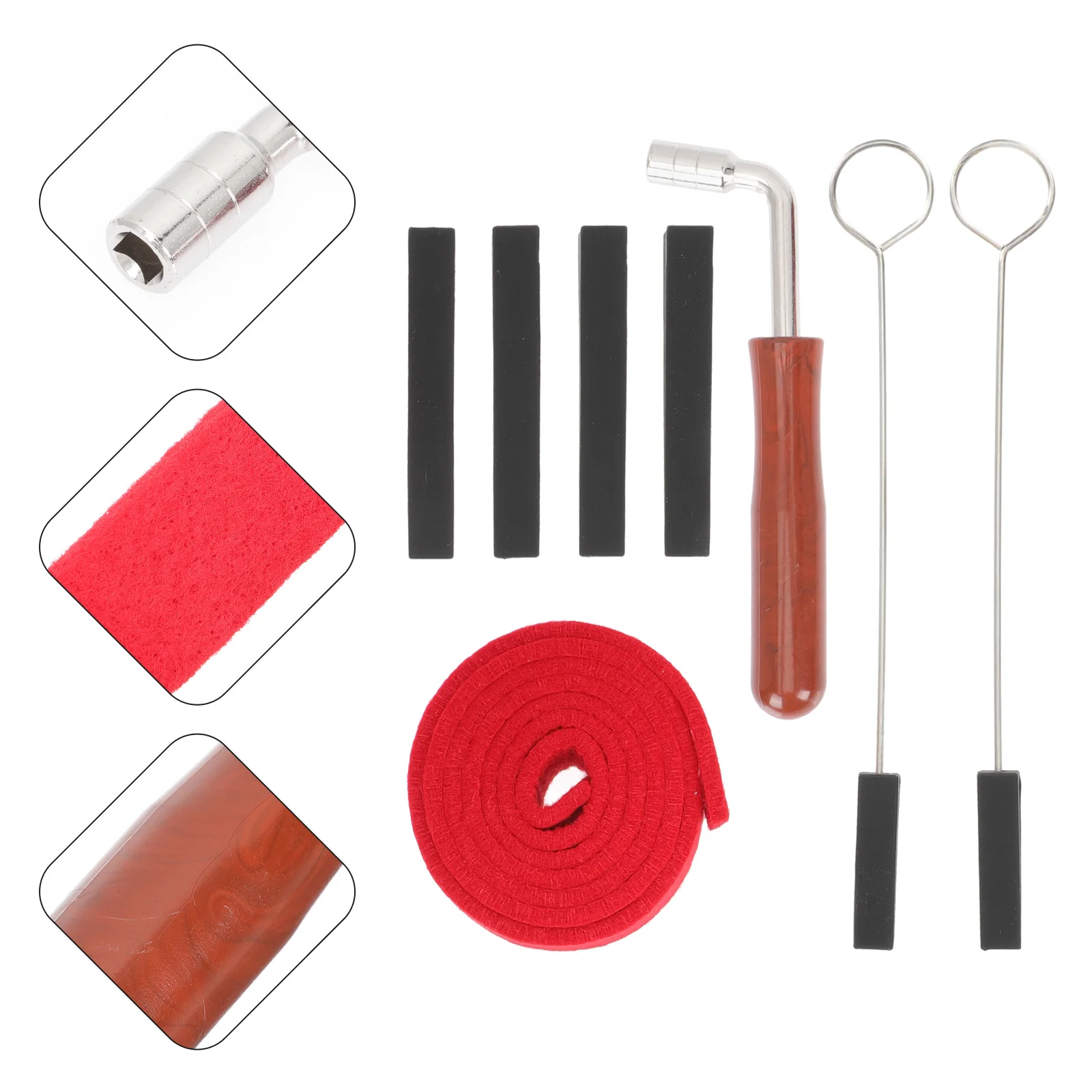 

1 set Piano Tuning Tool Wrench Repairing Accessory Temperament Spanner Metal Mute Fork