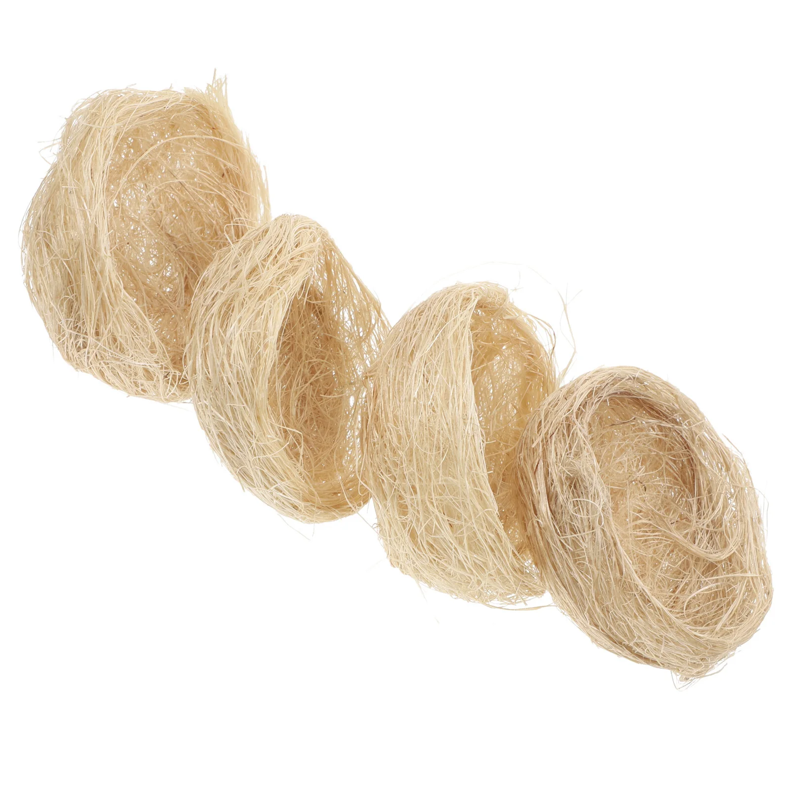 

4pcs Thickened Jute Bird Nest Handmade Artificial Nesting For Birds Garden Decor Faux Miniature Nest Bowl Chicken Nesting Pad