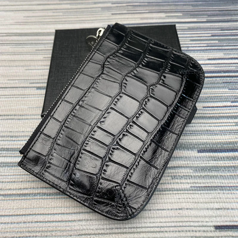 Genuine Leather Coin Purse Fashion Mini Wallet for Women And Men with Zipper Business Credit ID Bank Card Holder Storage Case