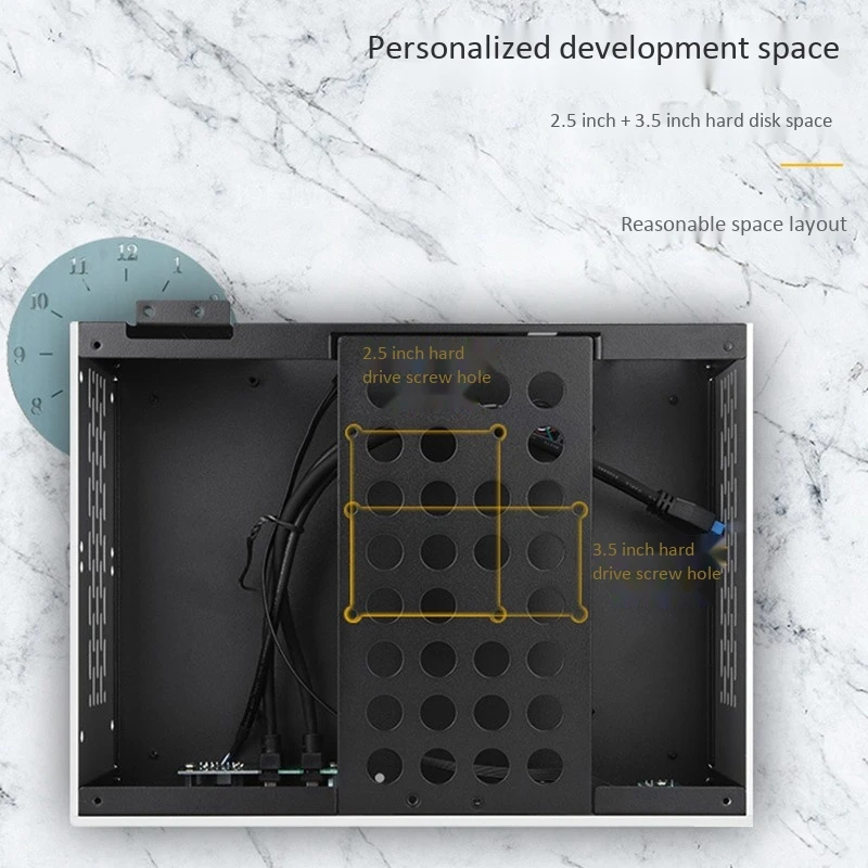 เคส USB3.0มินิ ITX HTPC ที่บ้านโครงเครื่องเกมคอมพิวเตอร์แนวนอนเมนบอร์ดกราฟิกการ์ดเคสคอมพิวเตอร์ตั้งโต๊ะพีซี