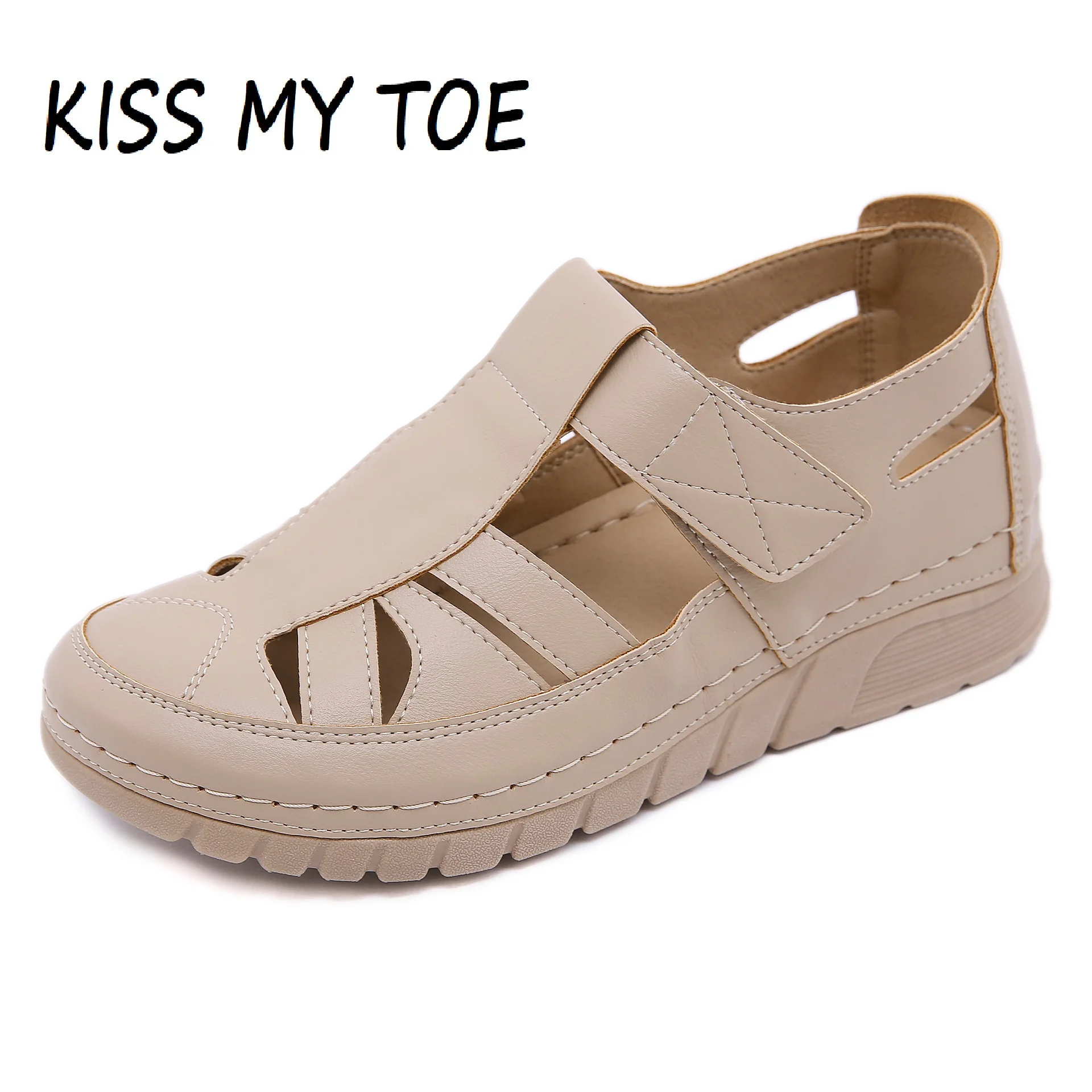 

Women's Sandals Summer 2024 Casual Non-Slip Soft Hollow PU Comfort Lightweight MD Platform Wedges High Heels Beach Shoes Woman