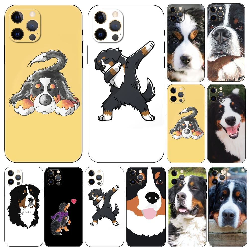 Bernese Mountain Dog ，phone case for iphone，14  2020se 6 6s 7 8 plus x 10 XR XS 11 12 13 mini pro MAX soft black tpu back cover