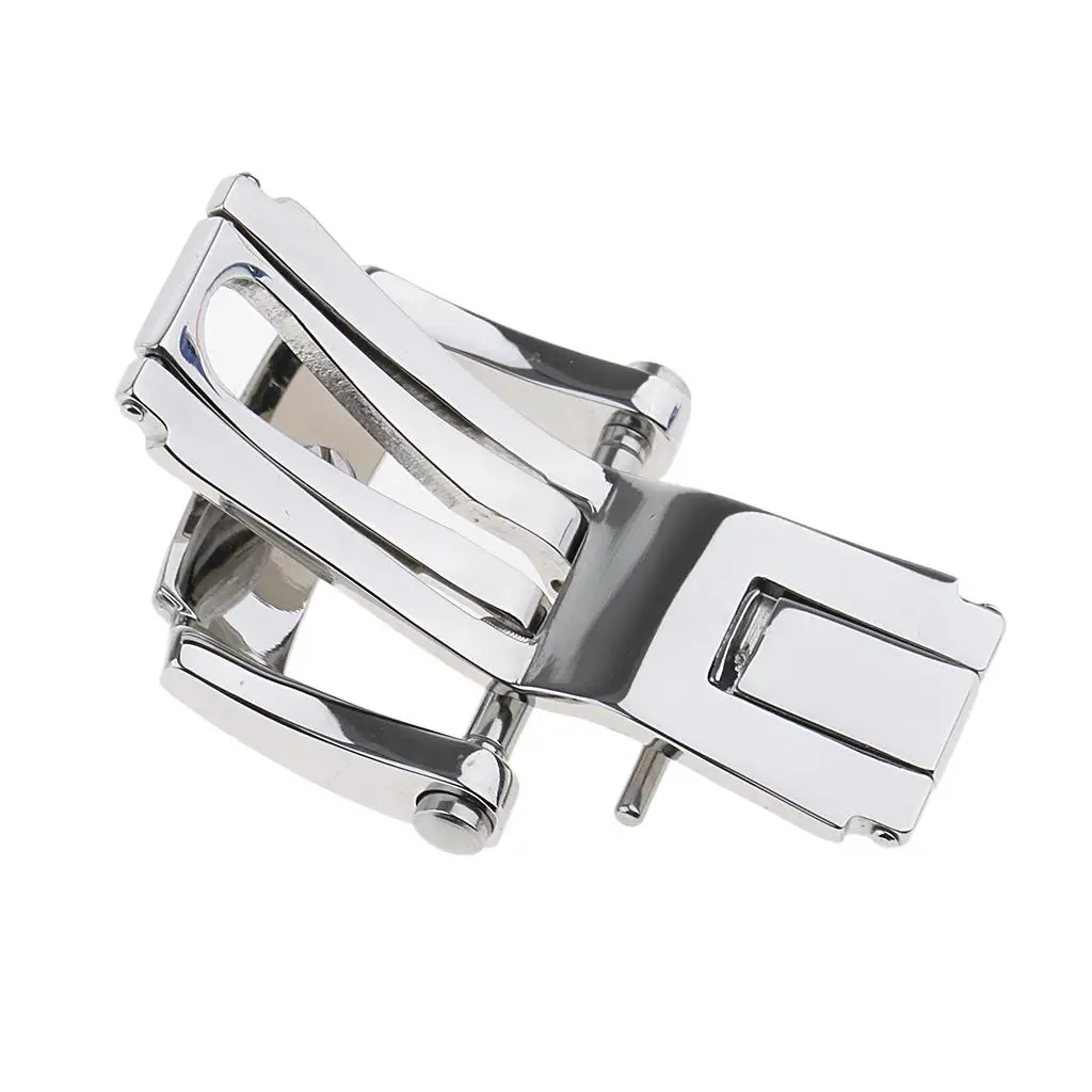 Elegant Stainless Steel Deployment Clasp for 18mm Leather Straps