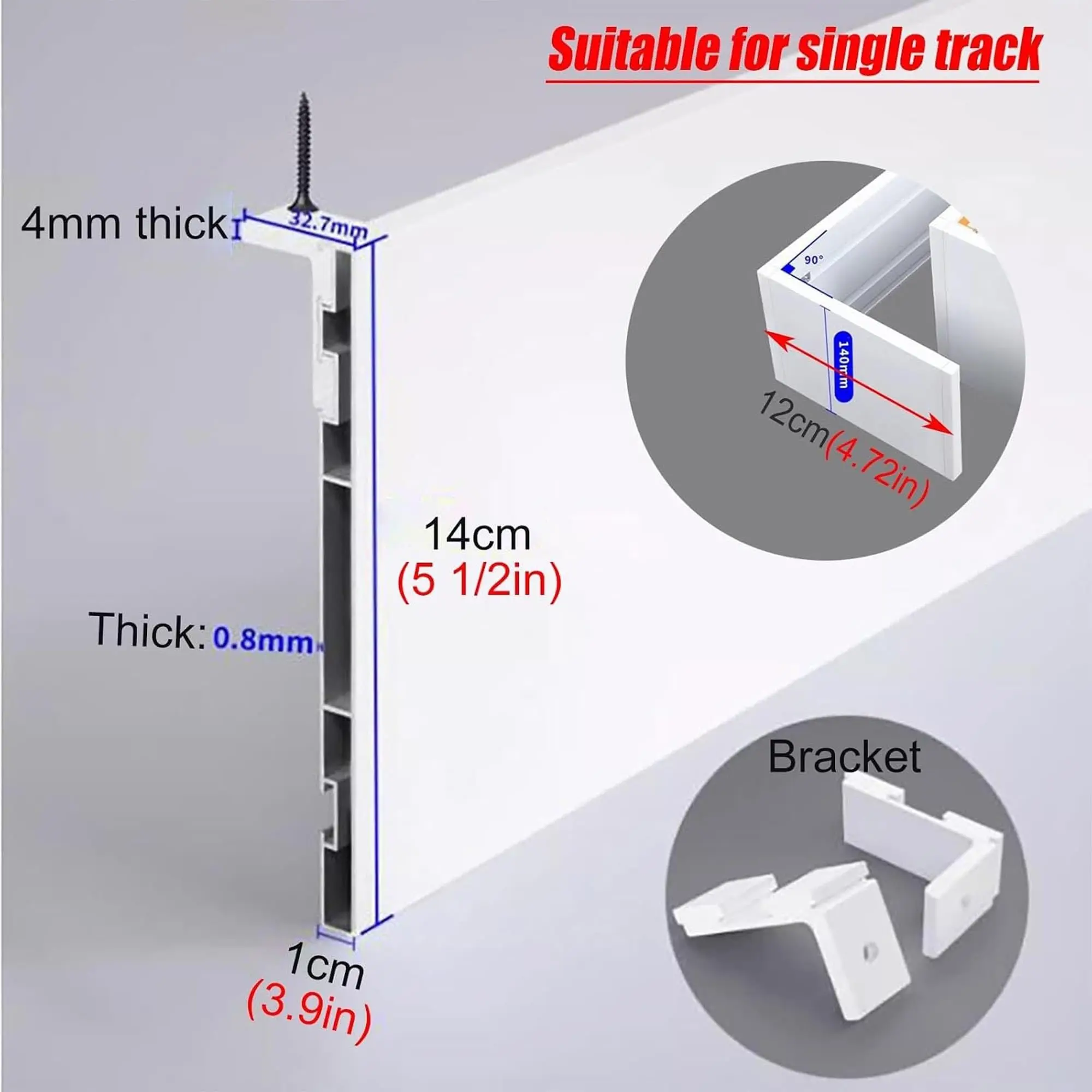 White Curtain Pelmet Box No Track, Ceiling Mount Curtain Valance Box Only