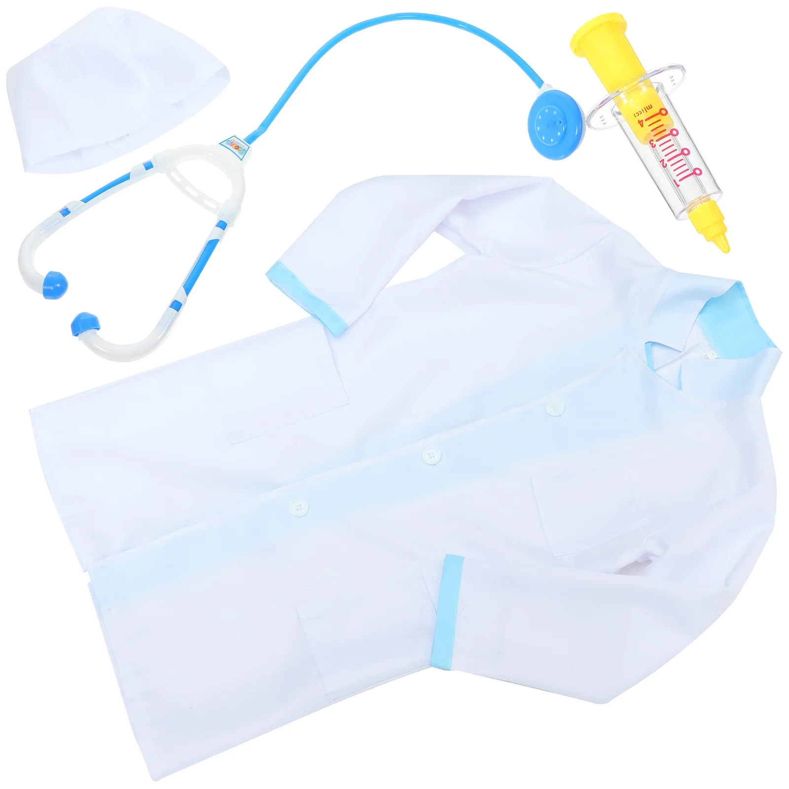 

1Set Boys Doctor Cosplay Costume Outfit Doctor Set Syringe Stethoscope Shirt Comfortable for Halloween Stage Performance