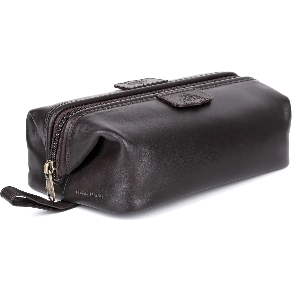 مجموعة أدميرال المسافر الفاخرة - أساسيات السفر المتبلة من الجلد البني وإكسسوارات الرحلات الطويلة #2