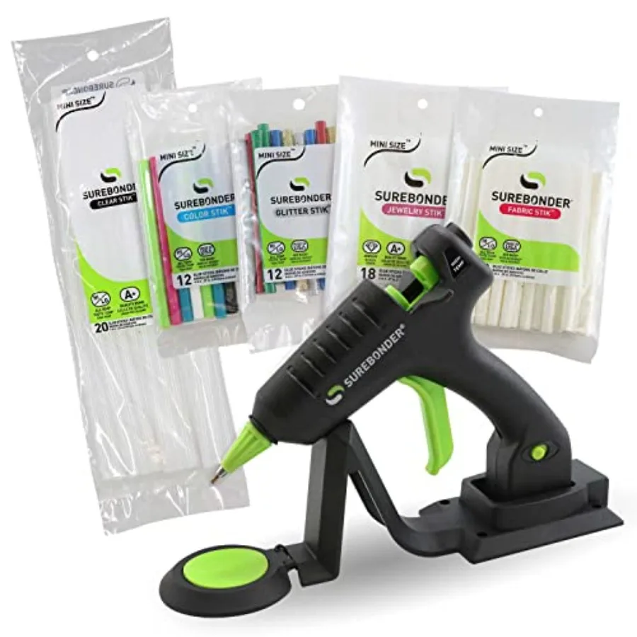 Ultimate Creators Kit Hot Glue Gun CL-195F Cordless Detail Tip Mini Glue Gun with 80 Specialty Glue Sticks All Purpose Color Gl