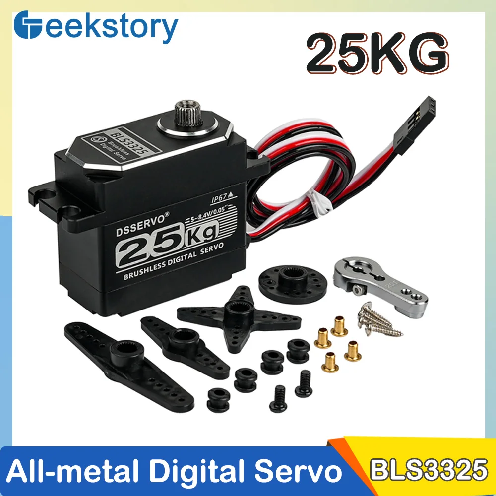 25Kg BLS3325 Digital Servo Full Metal 180/270/360 Degrees Brushless Motor Servo Power Functions DIY Parts For Cars Crawler Model