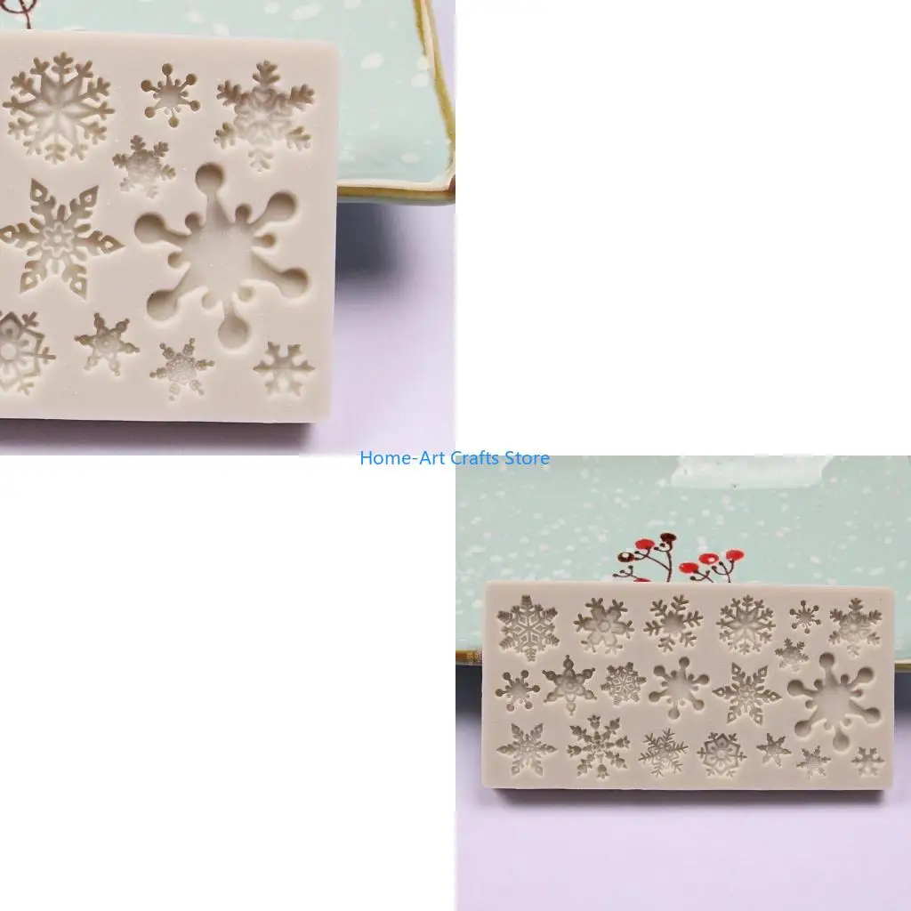 Y3NA 3D Christmas decorations snowflake chocolate DIY sugar baking baking cake decora