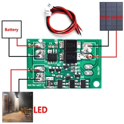 Panel Solar cargador de batería, Control automático, luz nocturna, LED, lámpara de jardín y patio, módulo de retardo con línea terminal