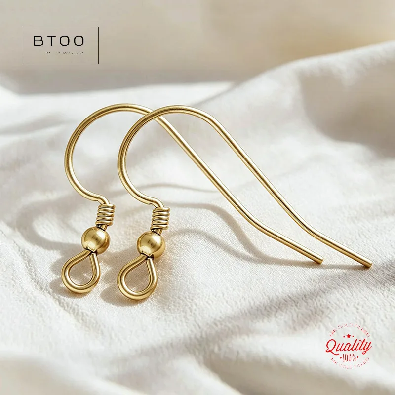 Wire with 2mm Bead 14K Gold Filled Ear for DIY Jewelry Making Handmade Earrings Accessories - view 2