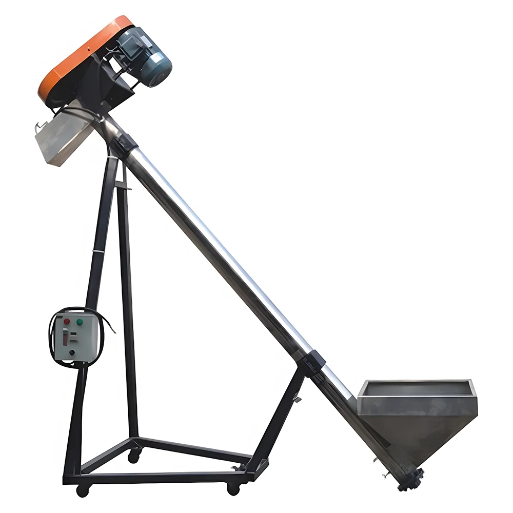 Máquina de alimentação automática personalizada do parafuso do alimentador do transportador do parafuso da funil de aço carbono do novo estilo para a planta da fabricação da pelota, alimentos