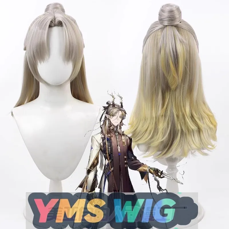 

【YMS WIG】Arknights Zimou Cosplay Wig Realistic Big Scalp Split Hair Bun Multi-color Gradient