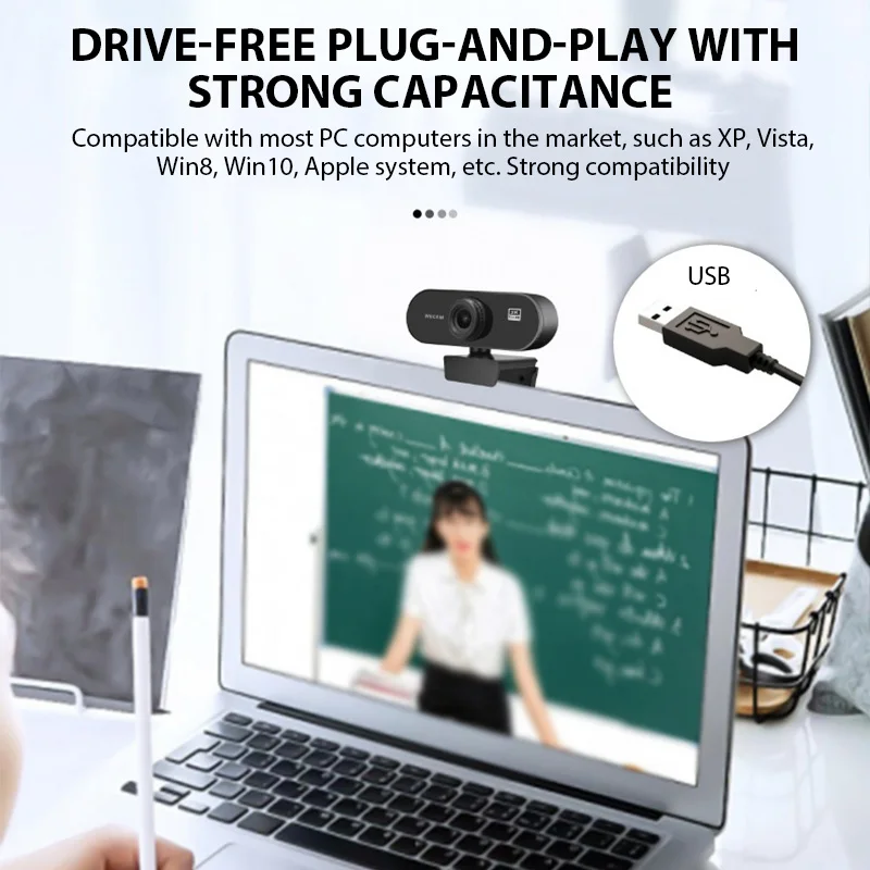 Webcam 1080P Mini Camera 2K Full HD Webcam With Microphone 30fps USB Web Cam For Auto Focus PC Laptop Video Shooting Camera