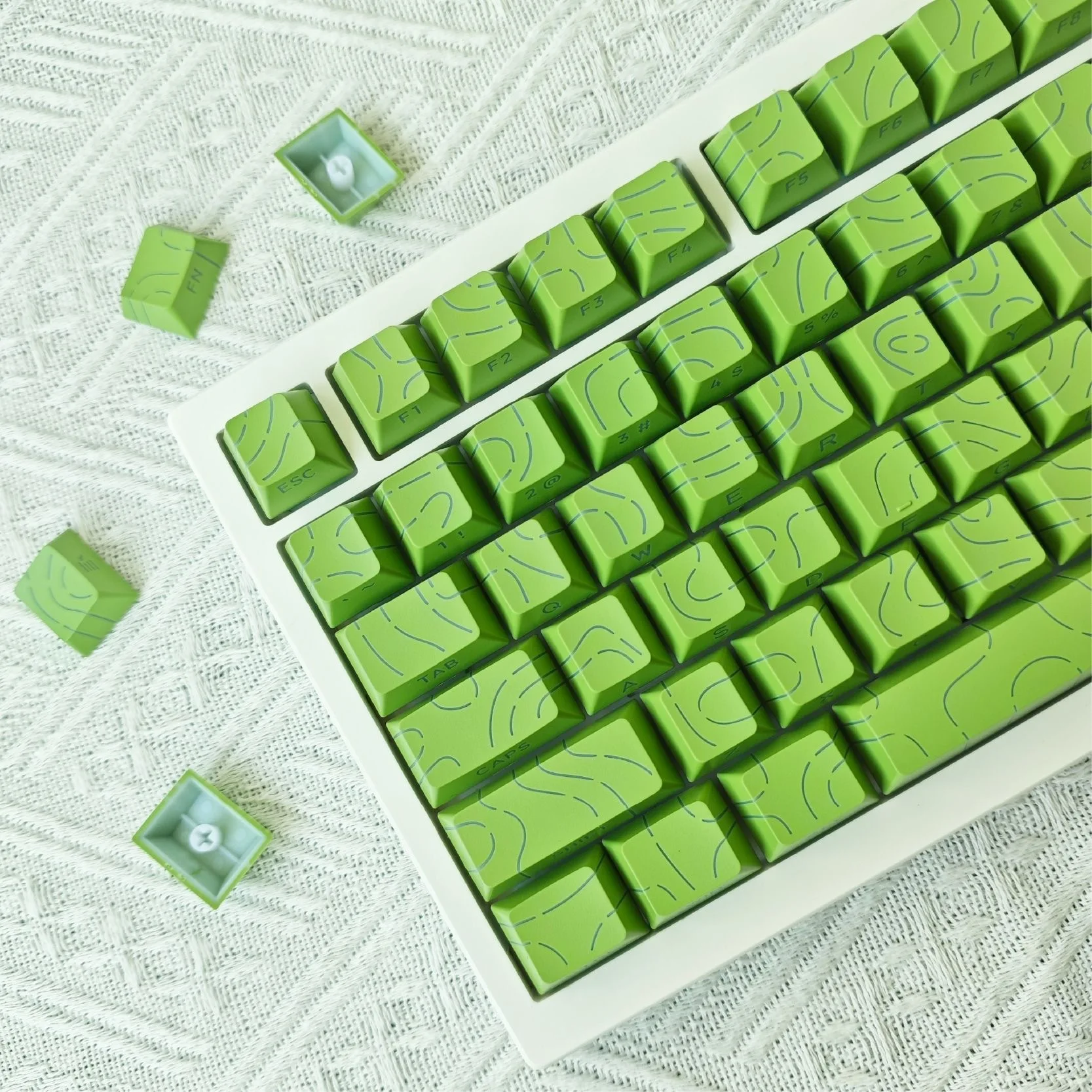 Contour 4.0 Keycap gradual change Original high light transmission 6087108 key Crack character Customized mechanical keyboard
