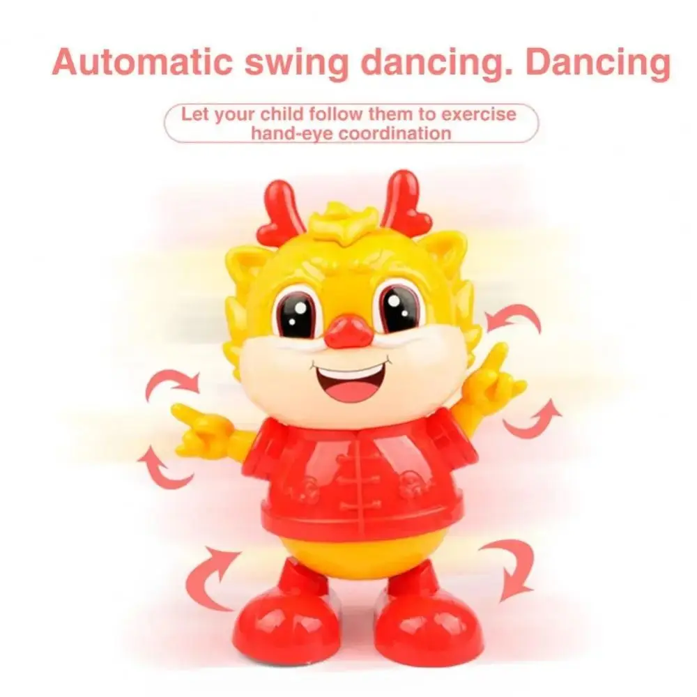 Dragon Dancing and Music Dragon Toy, Boneca dos desenhos animados, Andando e cantando, Brinquedo elétrico, Eletrônico, Luz LED, Balanço