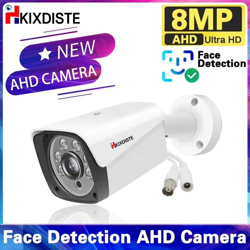 

8MP 4K 5MP AHD Camera Outdoor IP66 Metal Face Human Detection Camera IR 40-50M Night Vision For Security Surveillance DVR System