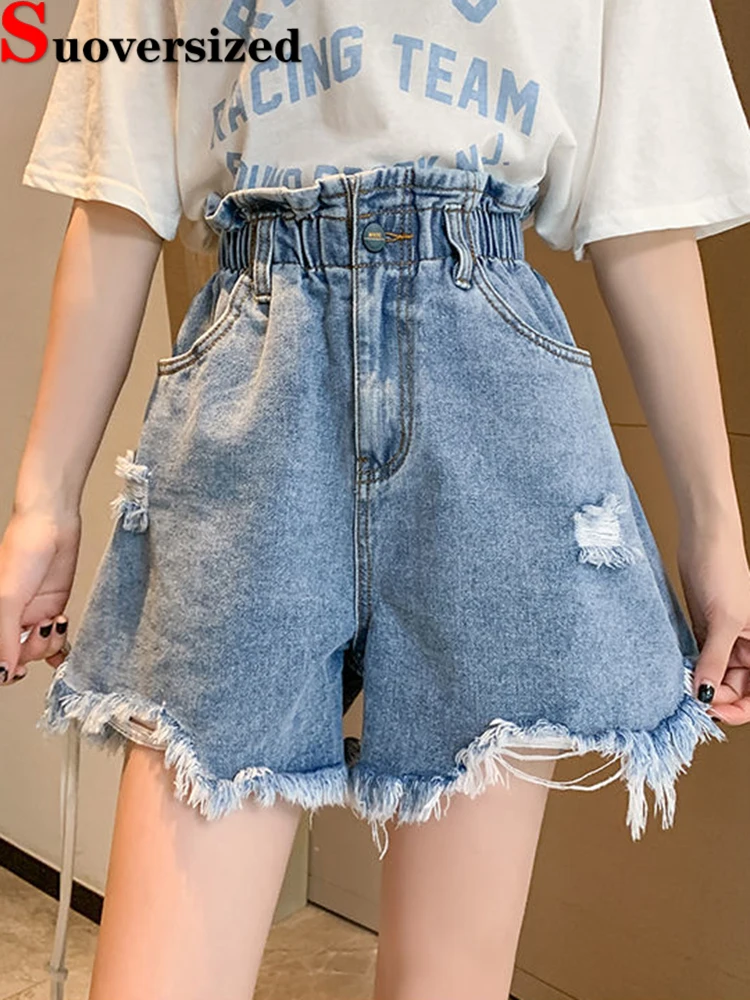 

Fashion Ripped Women Cortos Jeans Big Size M-6xl Vaqueros Summer Baggy Streetwear Short Pantalones High Waist Trend Denim Pants