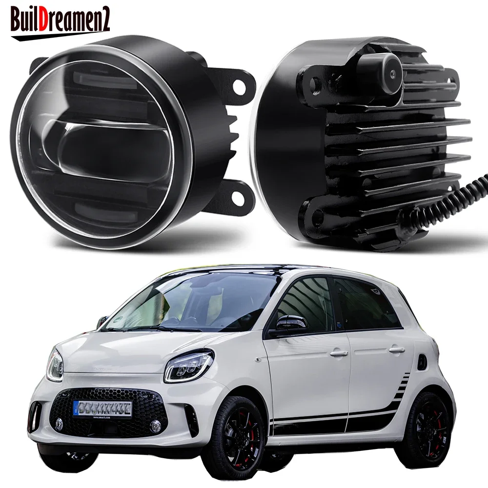 2IN1 Fog Light Assembly with DRL For Smart Forfour (W453) 2014 2015 2016 2017 2018 2019 Car Front LED Fog Daytime Running Lamp