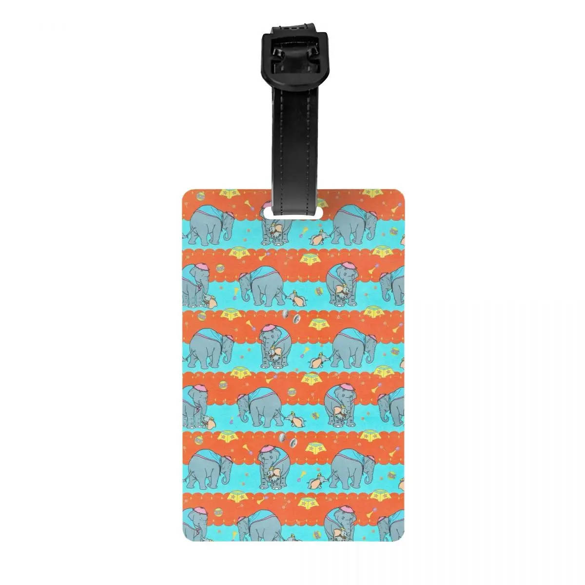 

Изготовленная на заказ багажная бирка с рисунком Дамбо и именной карточкой, милый слон Идентификационная этикетка конфиденциальности для дорожной сумки, чемодана