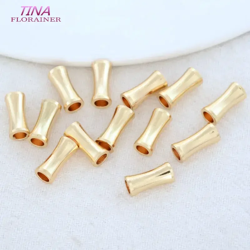 Bracelets en forme de cylindre en laiton couleur or 14K, 20 pièces, 5x11MM, perles d'espacement, fournitures de fabrication de bijoux, résultats de bricolage
