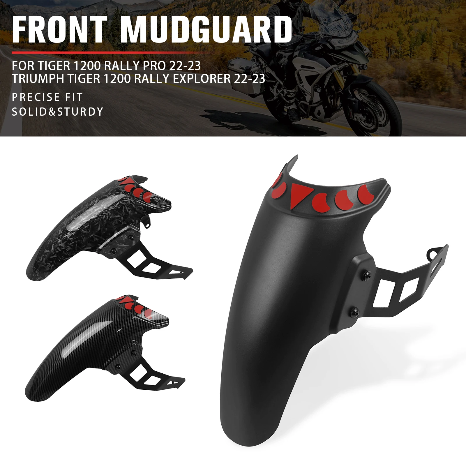 Front Mudguard Fender Extender Extension For Tiger 1200 Rally Pro 2022-2023 Tiger1200 Rally Explorer 2020-2023 2022 2021