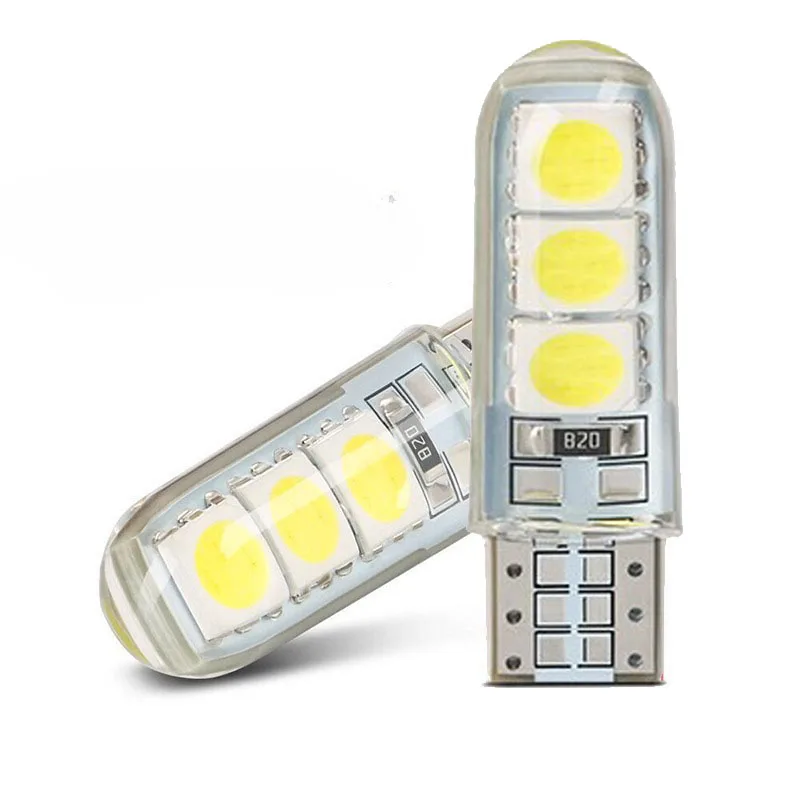 2pcs/10pcs W5W T10 Led Bulbs 168 194 5050 Chips 6SMD Car Interior Dome Reading License Plate Light Signal Lamp 12V