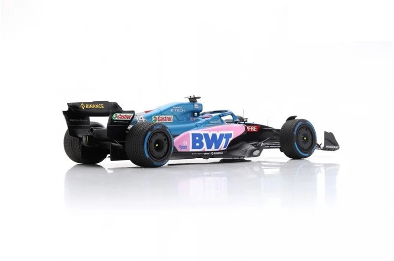 Spark 1:18 F1 2022 Alpine A522 BWT NO.14 F.Alonso 7th Monaco w/Acrylic Cover Model Car