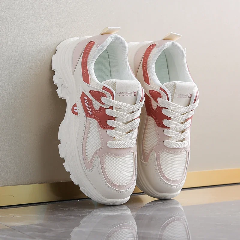 

2025 Women's Mesh Sneakers Fashionable Breathable All-match Tennis Shoes Women Outdoor Leisure Non-slip Designer Platform Shoes