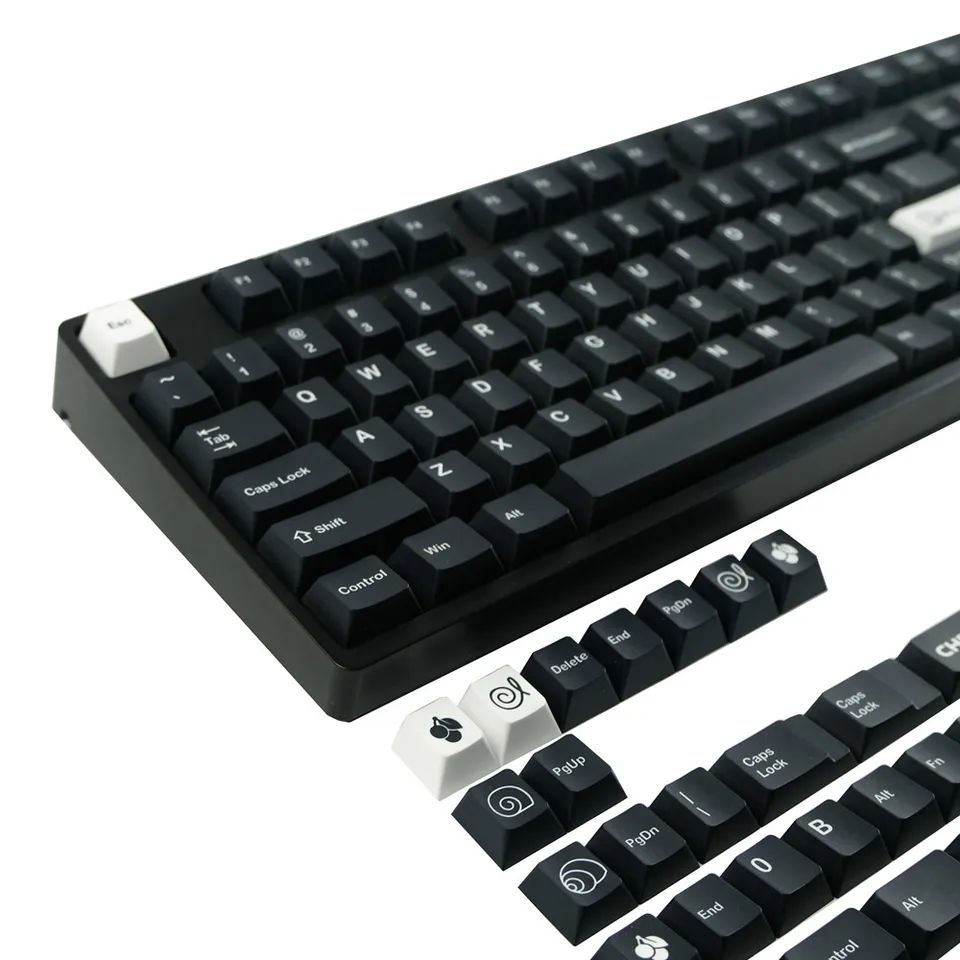 GMK Black Snail Keycap Set 142 Keys Cherry profile 5 Side DYE