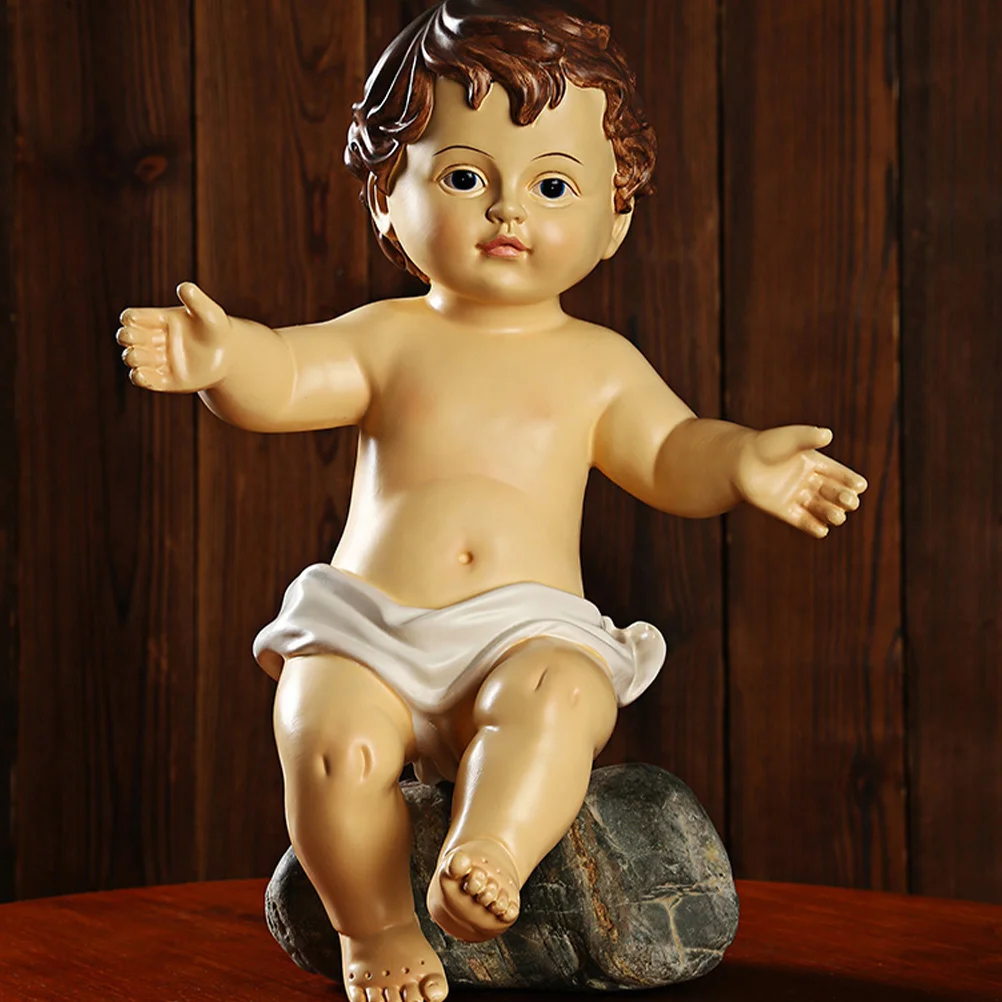 Holy Child Ornament Saint Baby Adornment Religious Church Newborn Decoration Jesus Statue Figurine Infant Toys Body Resin - Image 6