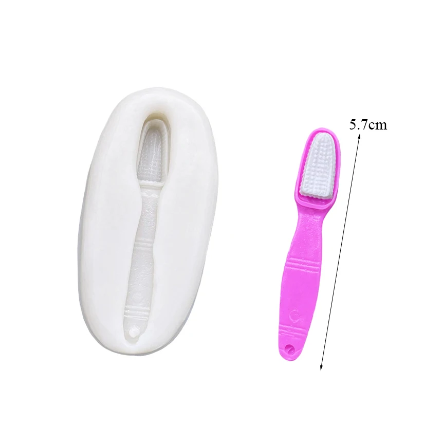 Toothbrush Silicone Sugarcraft Mold Resin Tools Cupcake Baking Mould Fondant Cake Decorating Tools