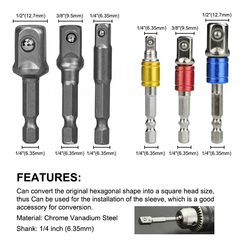 Imagem -03 - Xcan-hex Haste Brocas Extensão Rod Adaptador de Soquete Acessórios da Ferramenta Elétrica Impact Drill Adapter 14 38 12 Pcs