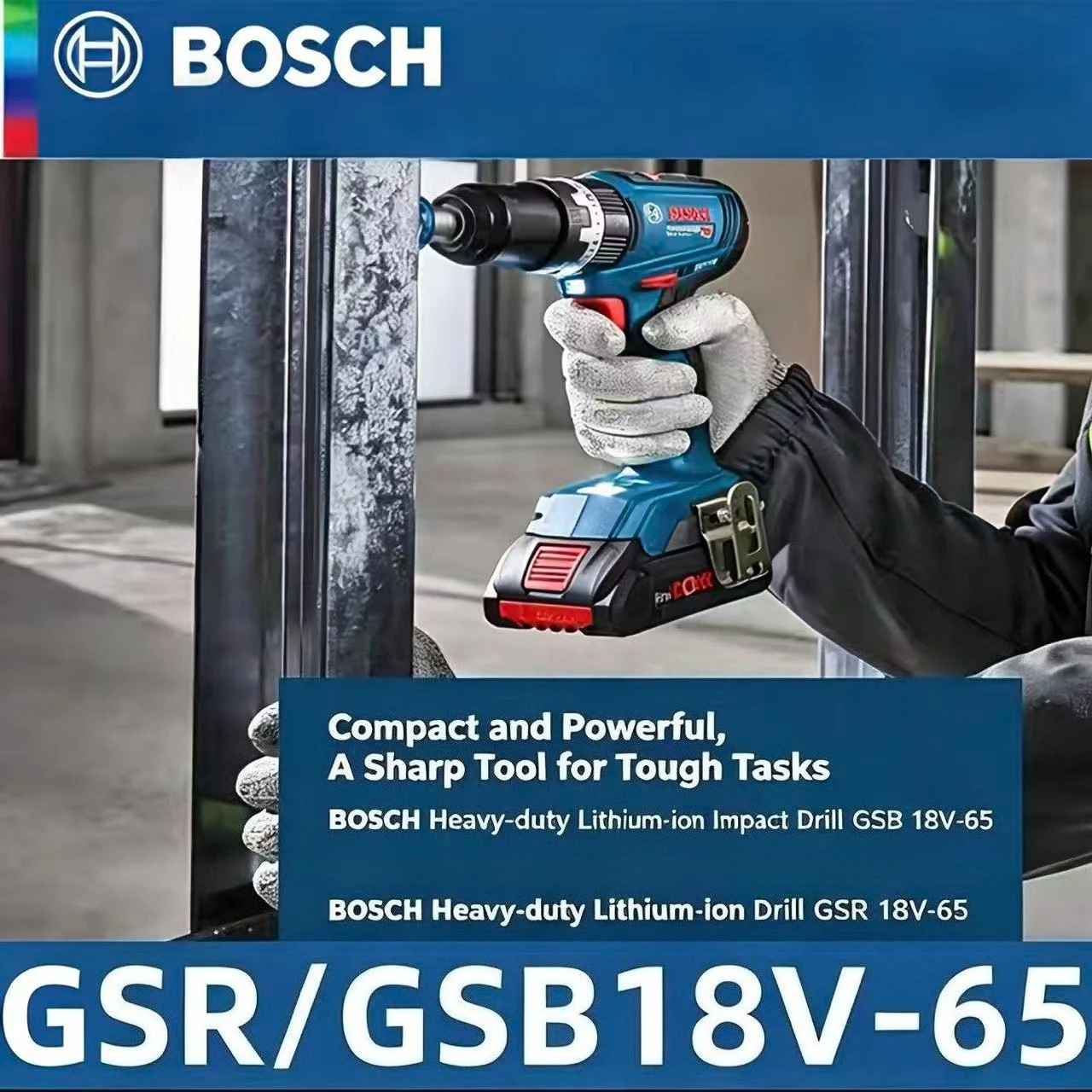Taladro/Atornillador Inalámbrico Sin Escobillas BOSCH GSR 18V-65 GSB 18V-65, Taladro Atornillador a Batería, Herramientas Eléctricas Profesionales Bosch