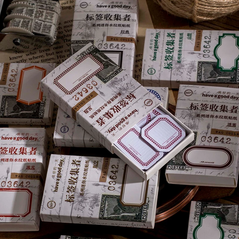 50 قطعة بطاقة لاصقة صغيرة فارغة الكتابة DIY بها بنفسك رسالة نعمة سجل القصاصات القرطاسية مذكرات الديكور رقائق لزجة الطالب المكافآت