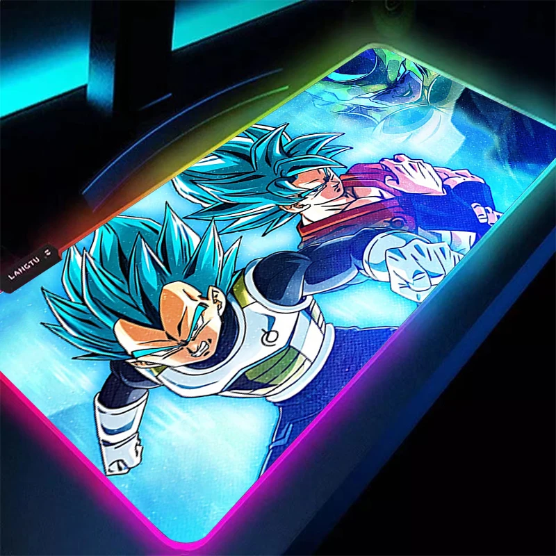 

Dragon Ball Z RGB Mouse Pad DBZ 90x40cm Laptop Pc Game Keyboard Mat Large XXL Mousepad LED Edge White Backlight Rubber Table Mat