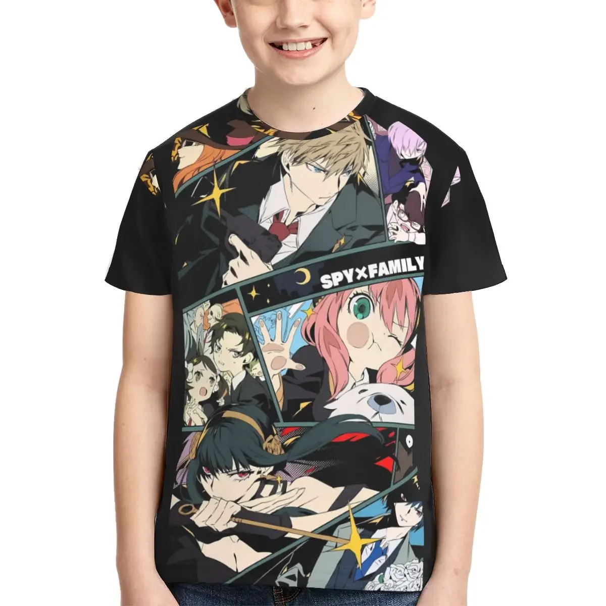Anime Spy Family Anya T Shirt - Short Sleeve Crew Neck Soft Fitted Tee Shirts for Teen Girl & Boy
