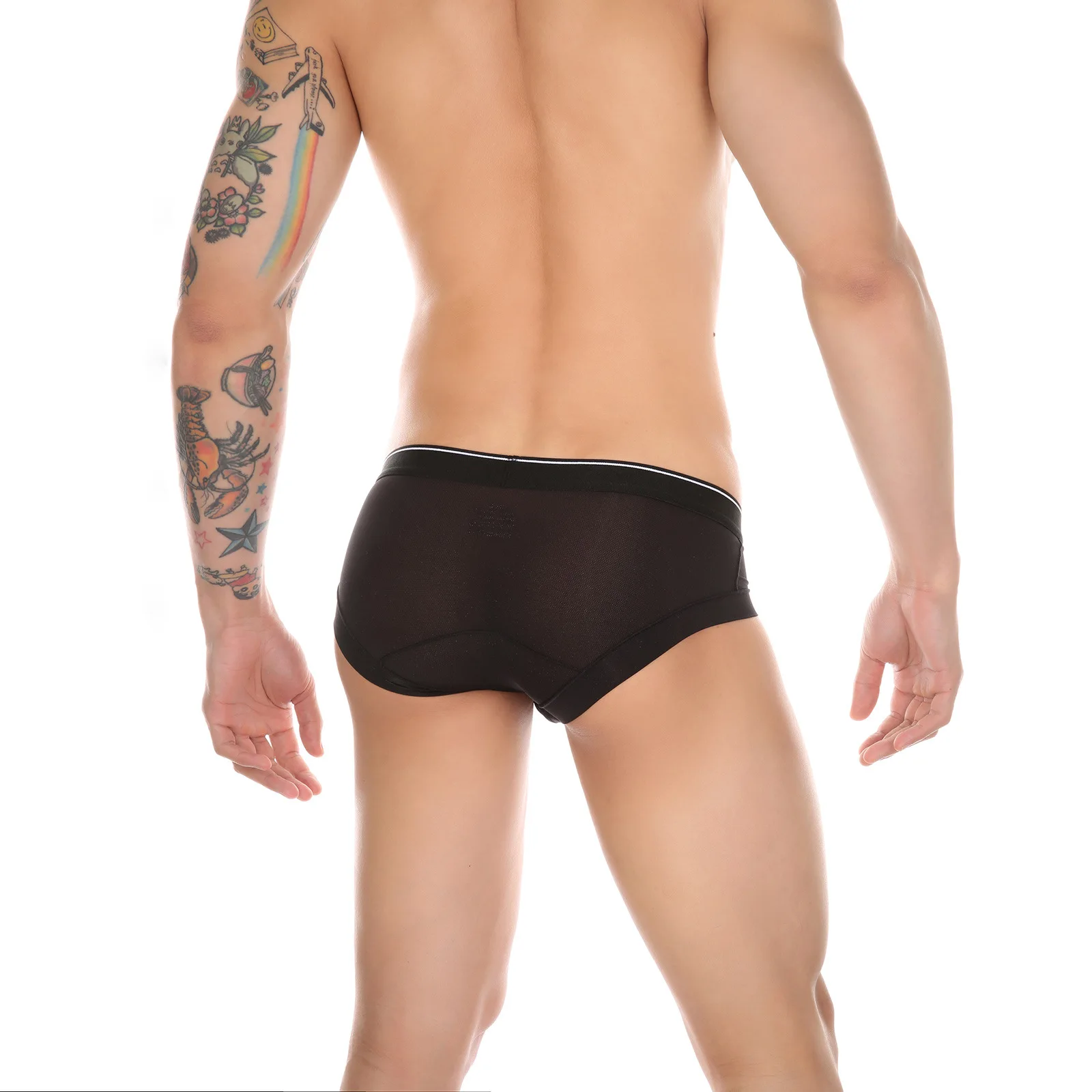Sexy Men's boxer Ice screen hole cueca large convex breathable quick dry men's boxers solid color underpants men underwear new