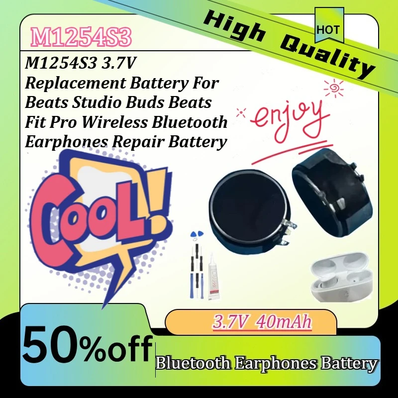 M1254S3 3.7V Replacement Battery For Beats Studio Buds Beats Fit Pro Wireless Bluetooth Earphones Repair Battery
