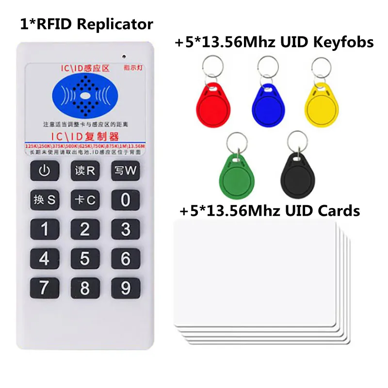Handheld Frequentie 125Khz-13.56Mhz Copier Duplicator Cloner Rfid Nfc Ic Card Reader & Writer Access Control Card tag Duplicator