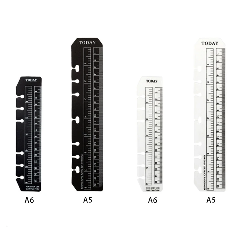 Foldable Straight Designed Students Adults Functional Scale Rulers Pages Marker Ruler Binder for A5 Kits