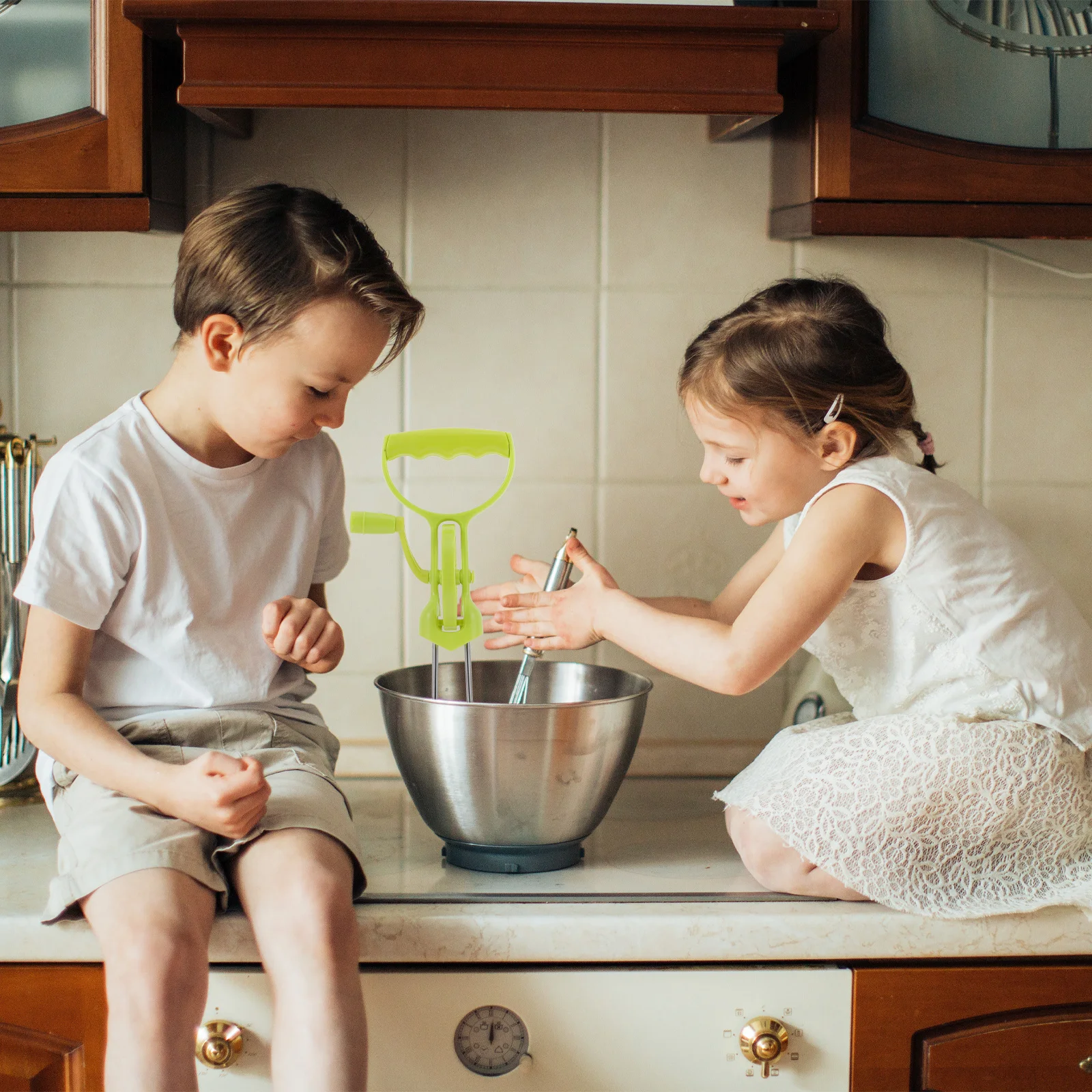 

1 pc Stainless Steel Manual Whisk Hand Mixer For Egg Baking Cooking Dough Milk Mixing Tool Kitchen Stirrer Double Rotating