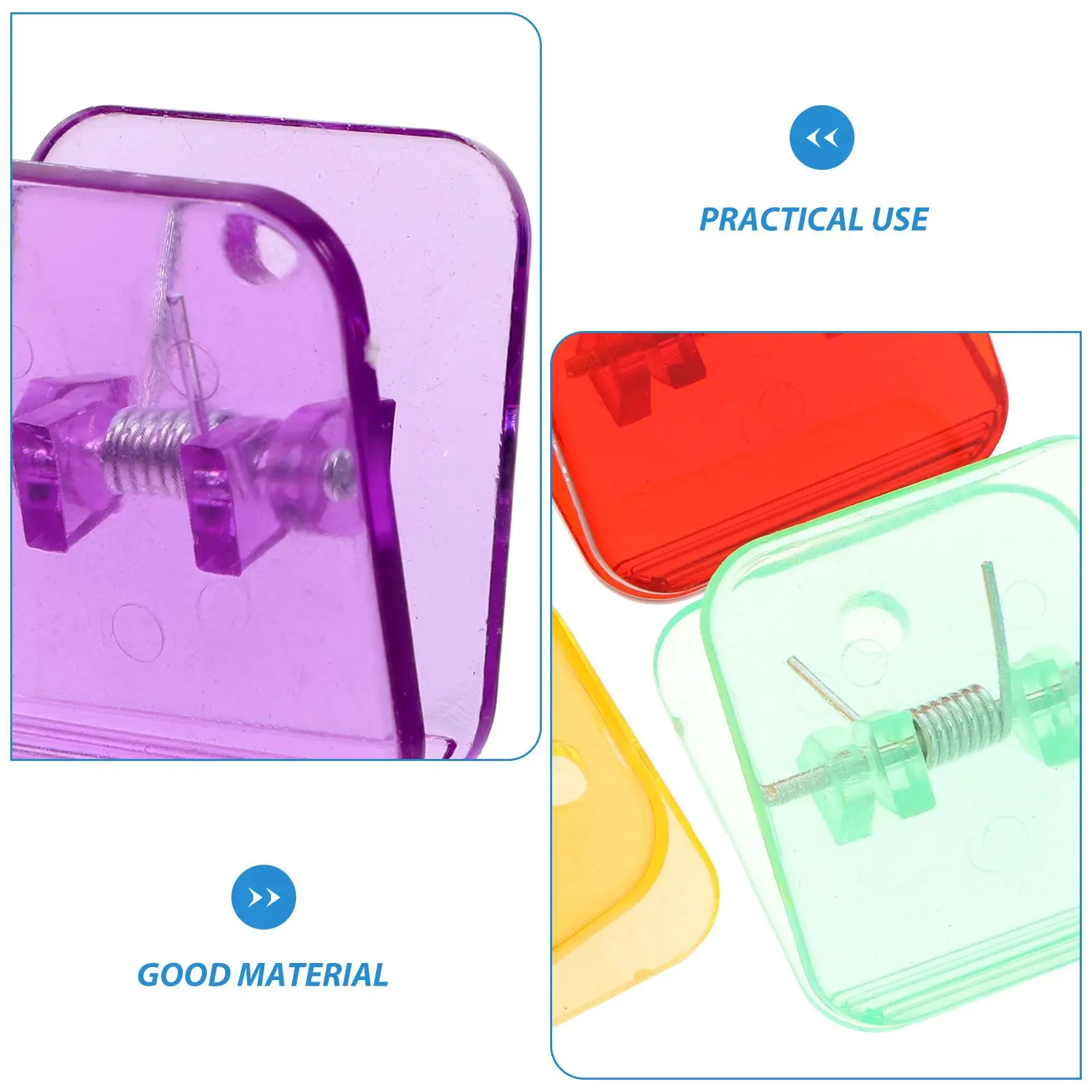 14 Pcs Transparent Colorful Clips Office School Supplies Paper Organizer Plastic Binder Multi Function Desk Accessories Simple