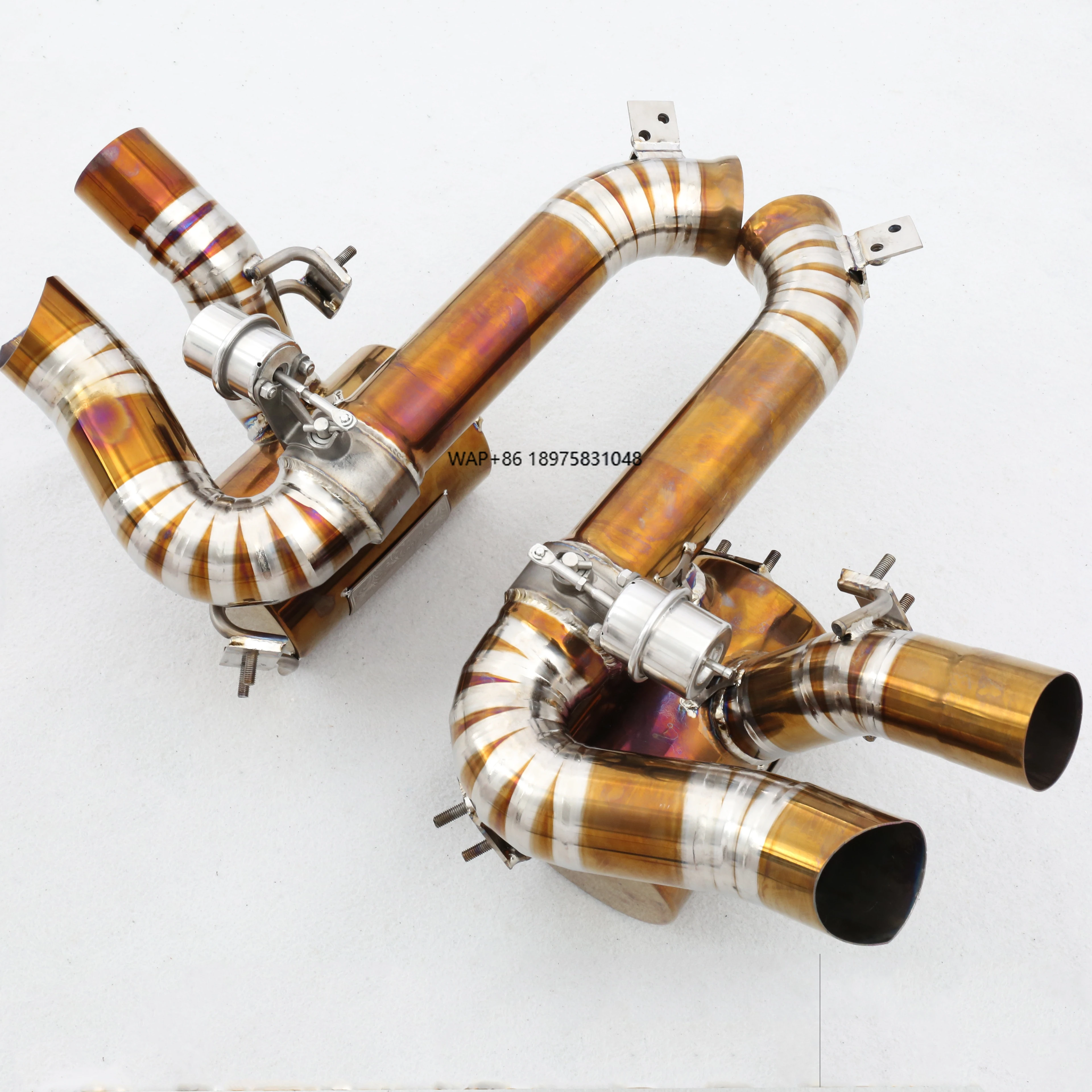 Custom Designed Titanium Valved Exhaust System Mirror Polished 1.2mm Thick Premium Exhaust Pipes for FF/F12 6.2 V12
