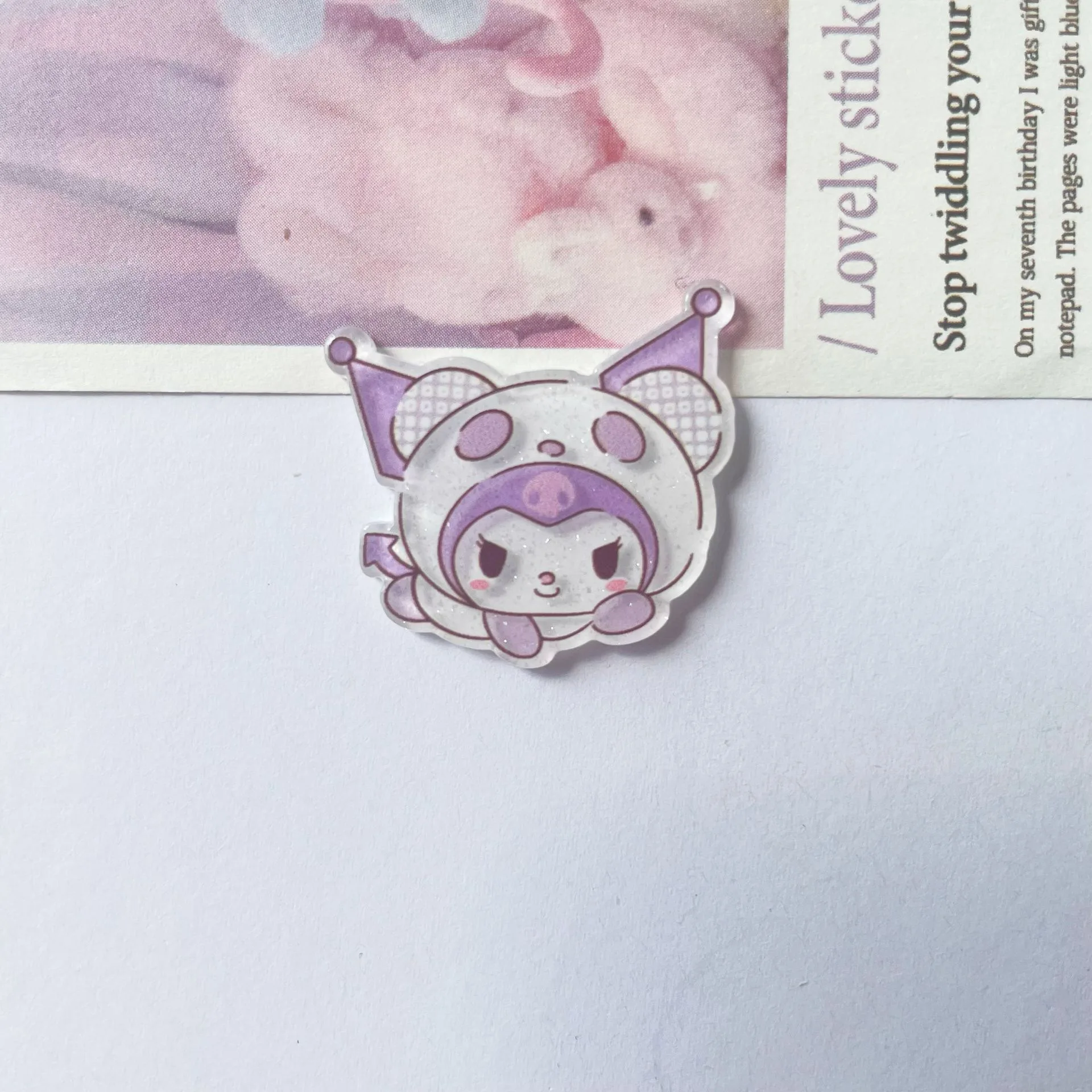 10 Pcs New Acrylic Kawaii Cute Cartoon characters bowknot Series Clip Book  Diy Jewelry Party Gift Hairpin Accessories A89