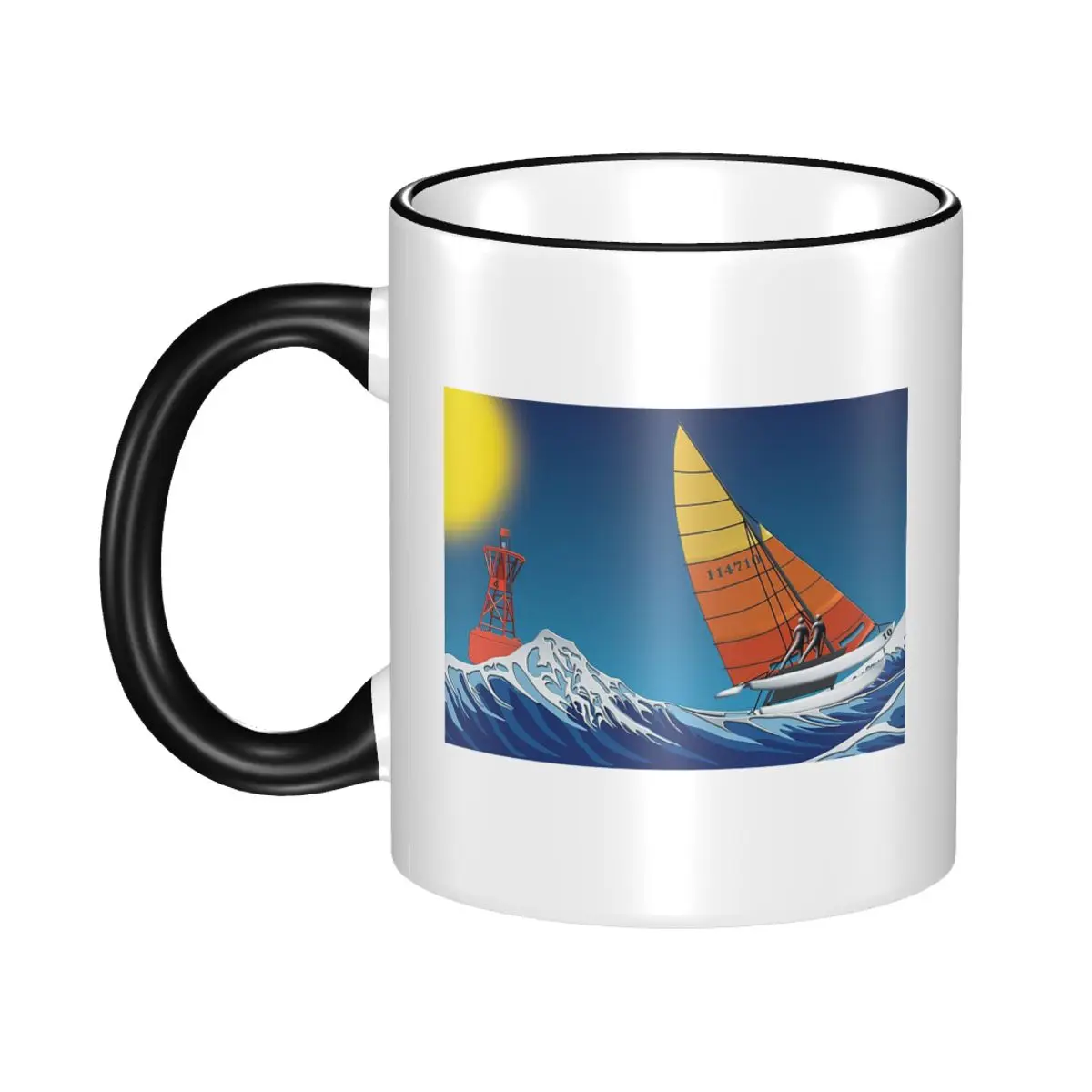 Hobie Sailing Mug Funny Ceramic Coffee Cups Tea Mugs Milk Cup Drinkware Gift for Woman Man
