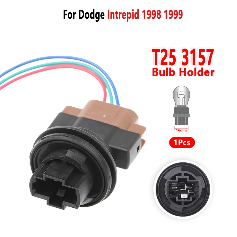 For Dodge Intrepid 1998 1999 Turn Signal Light T25 3157 Bulb Holder Socket Base Wire Connector 4805206AA 1Pc