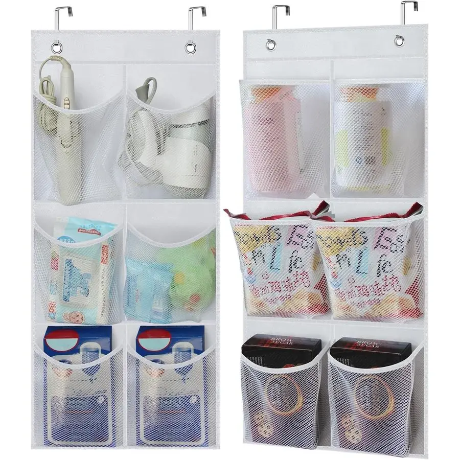 

Набор из 2 узких подвесных органайзеров для обуви на дверь или стену, маленькая подвесная полка для обуви в шкаф с прозрачным сетчатым карманом для ванной комнаты